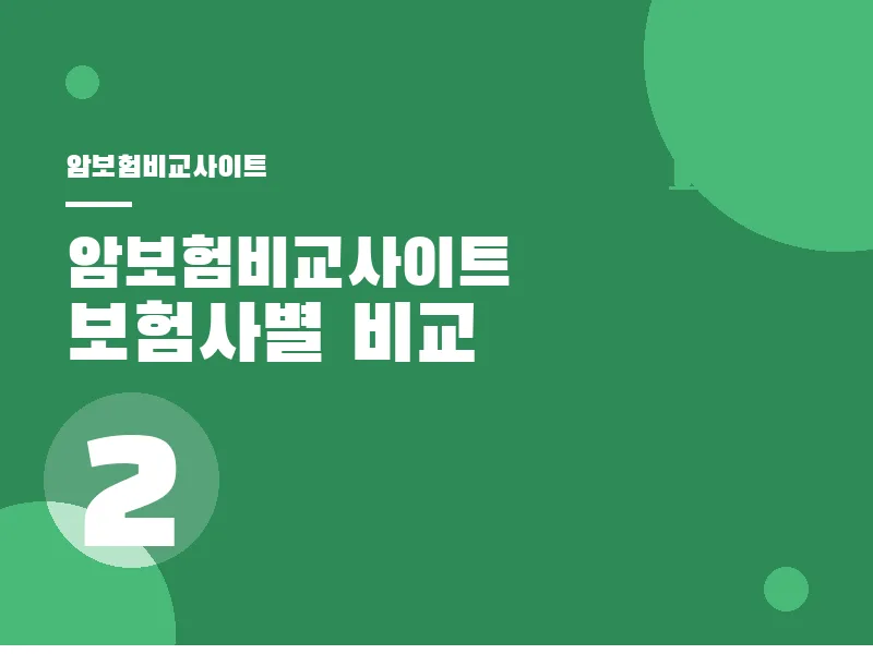 암보험비교사이트 암 조기 검진 가이드